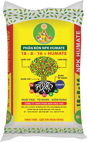 Phân NPK 18-8-16 + Humate + TE